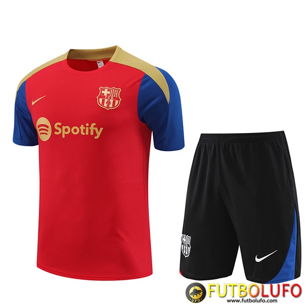 Imitacion Camiseta Entrenamiento Cortos FC Barcelona Rojo Amarillo