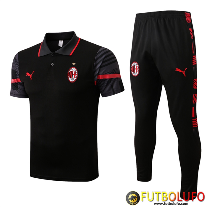 Comprar Replicas Camiseta Polo AC Milan Negro 2022/2023