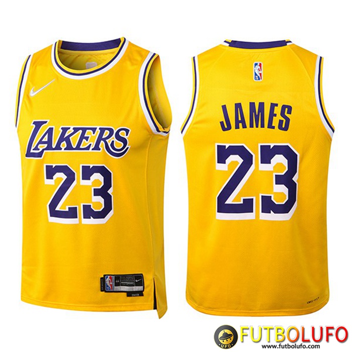 Hacer Camisetas Los Angeles Lakers (JAMES #23) Amarillo