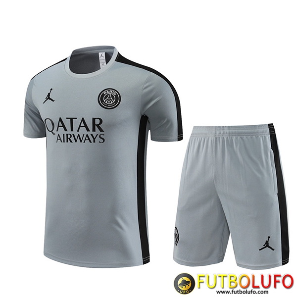 Modelos De Camiseta Entrenamiento + Cortos PSG Gris 2023/2024