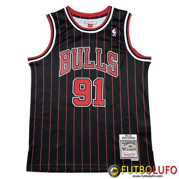 Diseña Tu Camisetas Chicago Bulls (RODMAN #91) 2023/24 Negro/Rojo