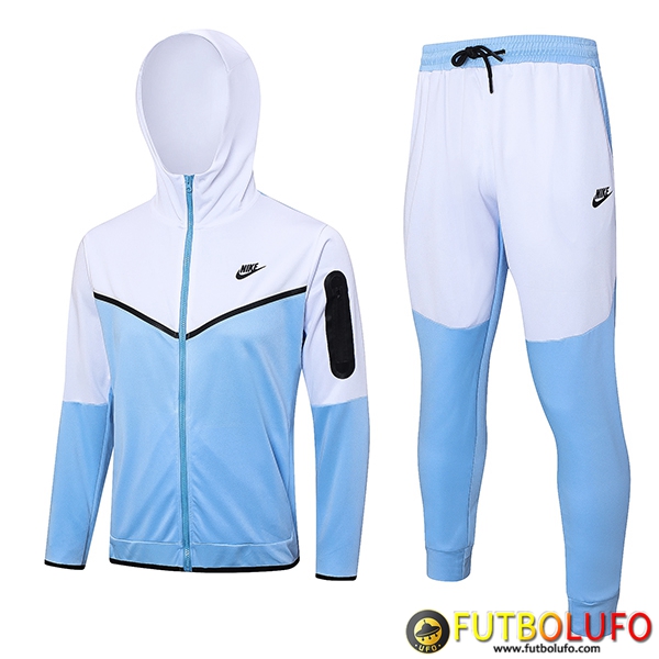 Imitacion Chaqueta Con Capucha Chandal Rompevientos Chaqueta Nike Azul Blanco 2023 2024