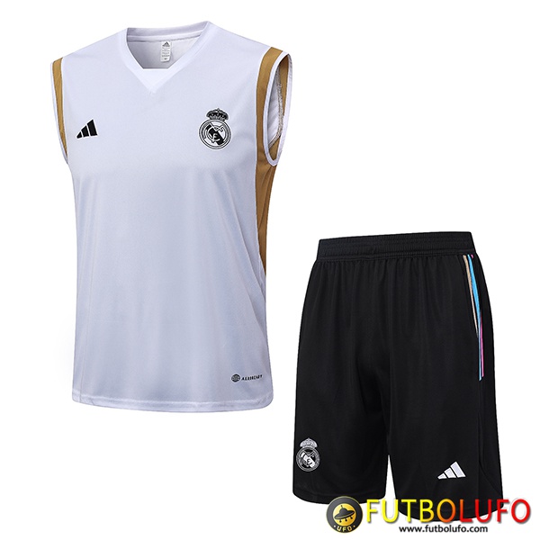 Camiseta Entrenamiento sin mangas + Cortos Real Madrid Blanco 2023/2024 ...