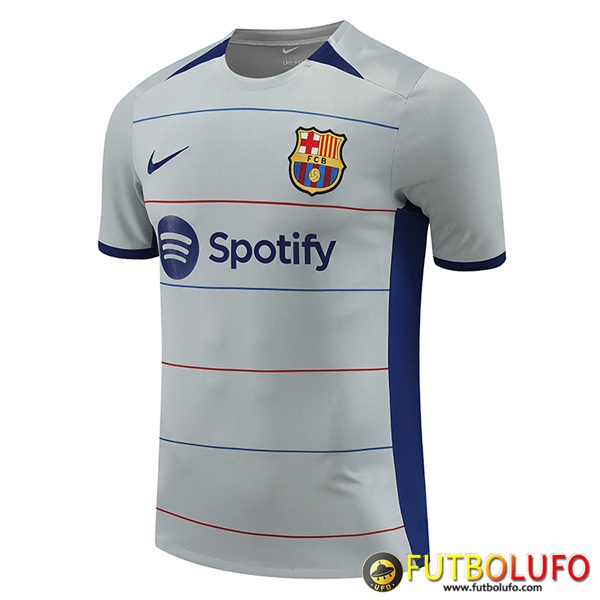 Tienda De Camiseta Entrenamiento FC Barcelona Gris 2023/2024 -03