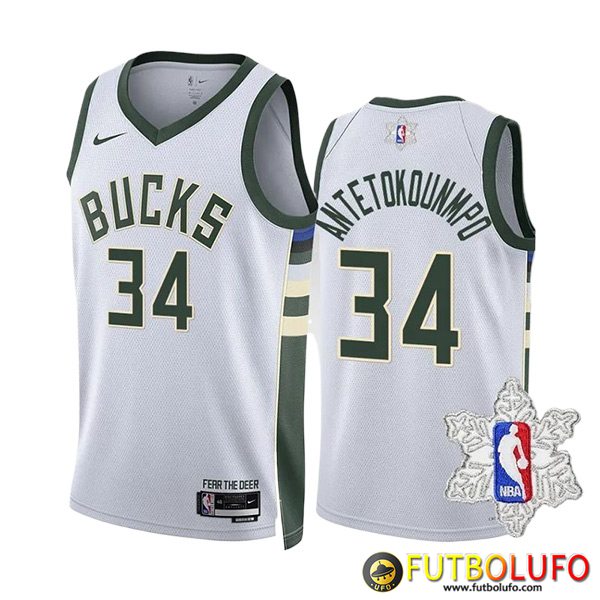 Oferta Camisetas Milwaukee Bucks (ANTETOKOUNMPO #34) 2023/24 Blanco ...